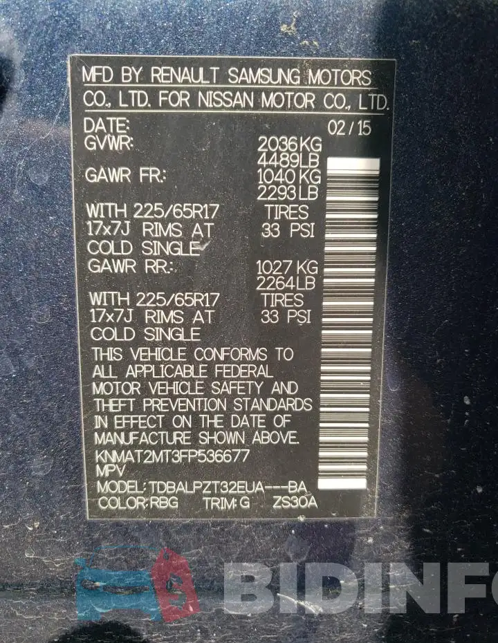KNMAT2MT3FP536677 Photo# 13