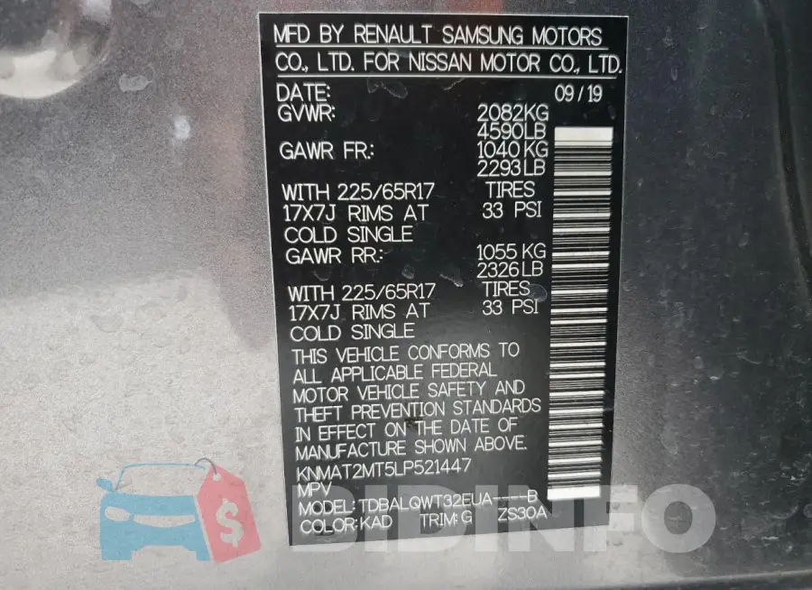 KNMAT2MT5LP521447 Photo# 13