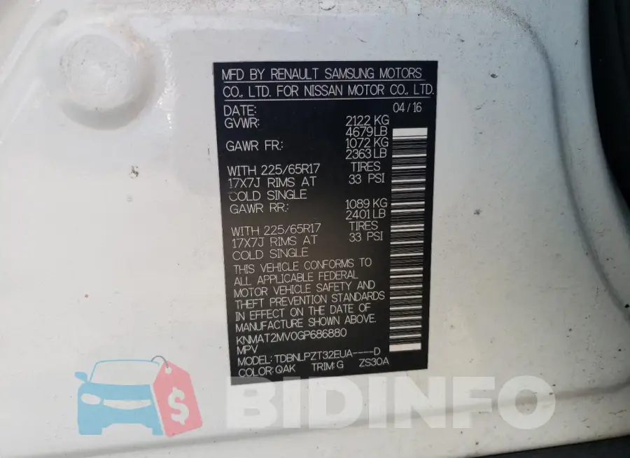 KNMAT2MV0GP686880 Photo# 13