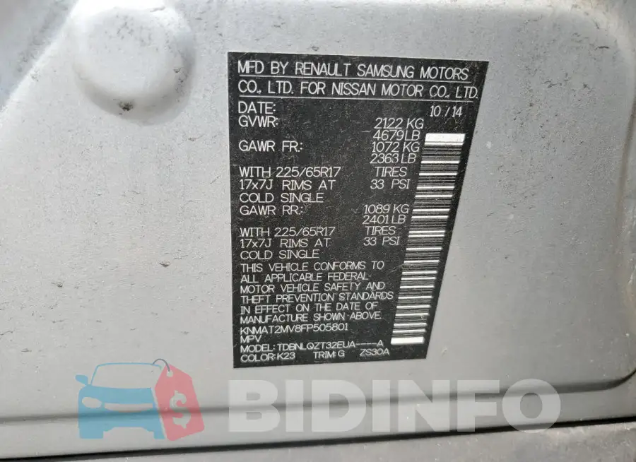 KNMAT2MV8FP505801 Photo# 13