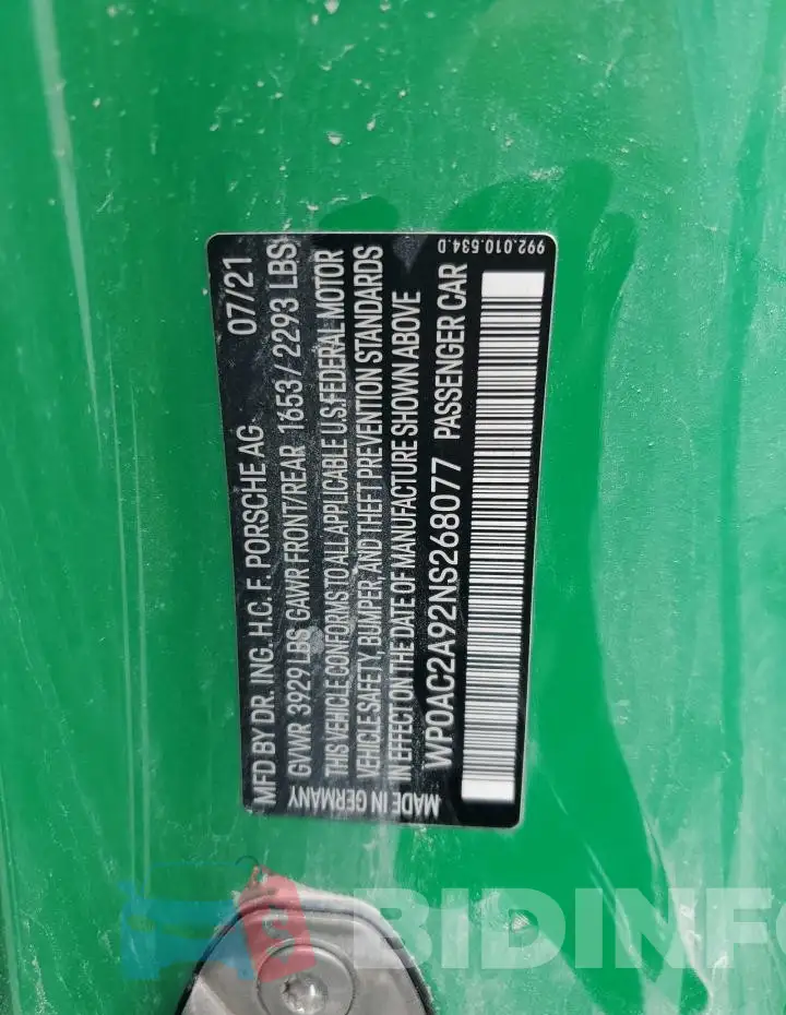 WP0AC2A92NS268077 Photo# 13