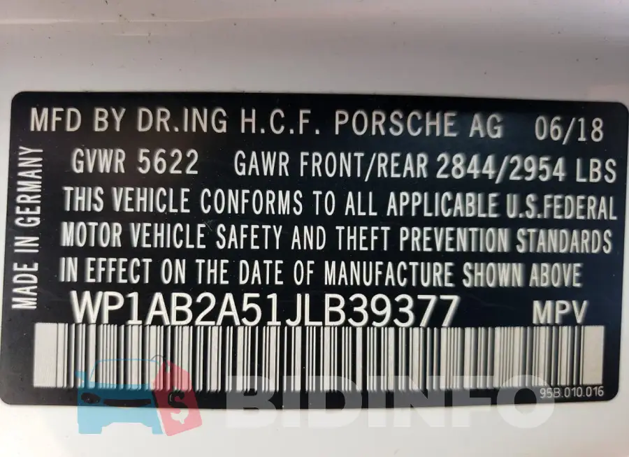 WP1AB2A51JLB39377 Photo# 13