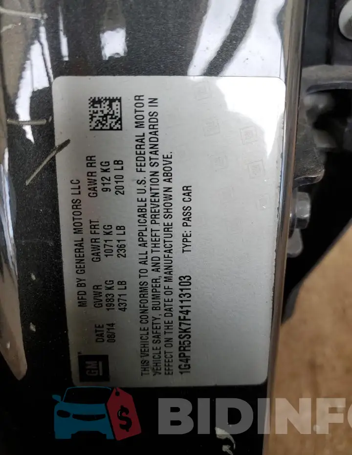 1G4PR5SK7F4113103 Photo# 12