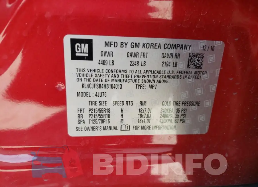 KL4CJFSB4HB104013 Photo# 12