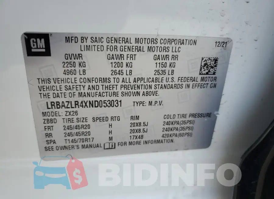 LRBAZLR4XND053031 Photo# 13