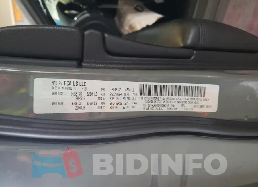 1C4RJFAG1KC668104 Photo# 9