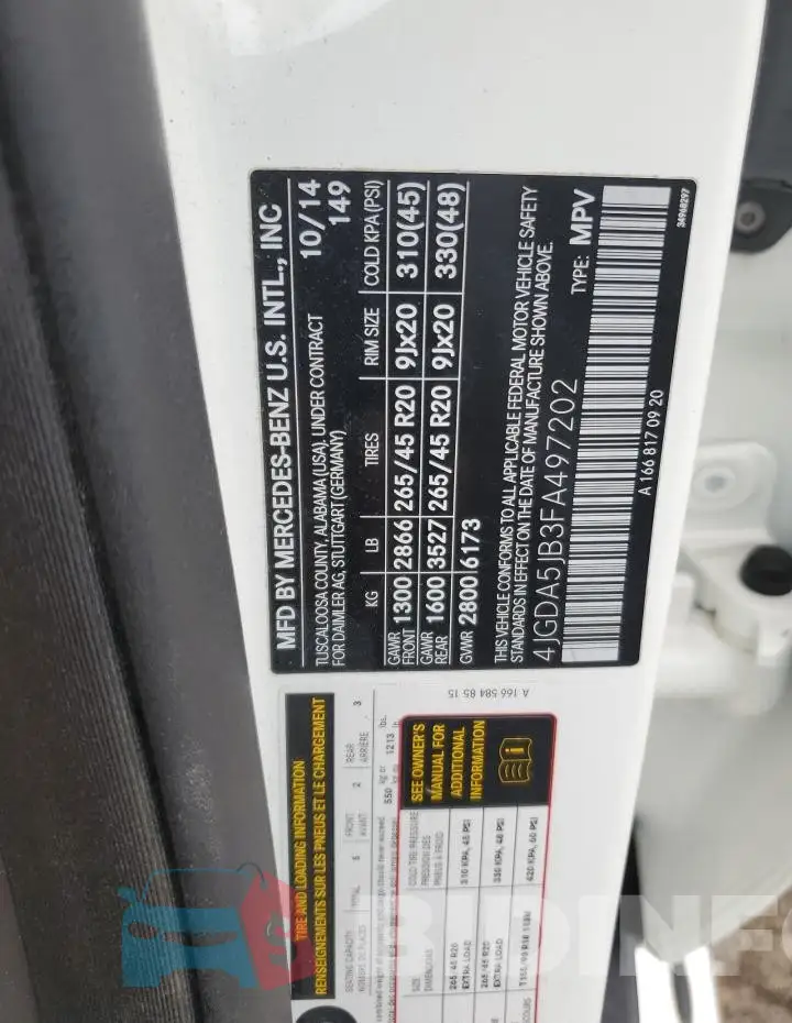 4JGDA5JB3FA497202 Photo# 14