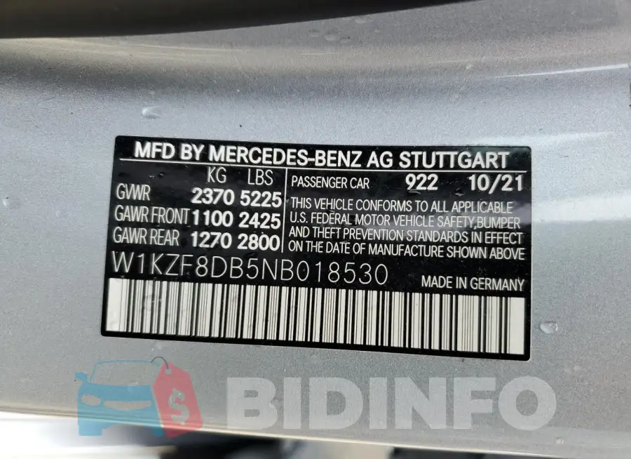 W1KZF8DB5NB018530 Photo# 13