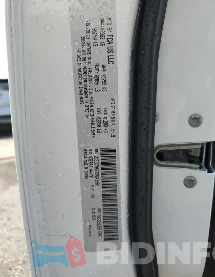 2C3CDXAG9KH645061 Photo# 13