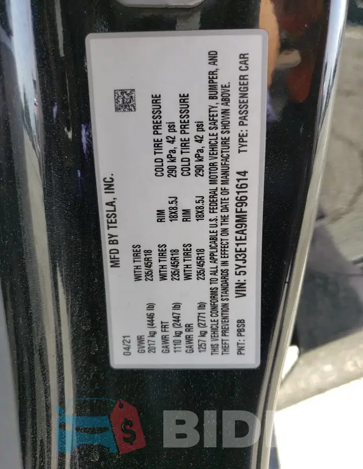 5YJ3E1EA9MF961614 Photo# 12