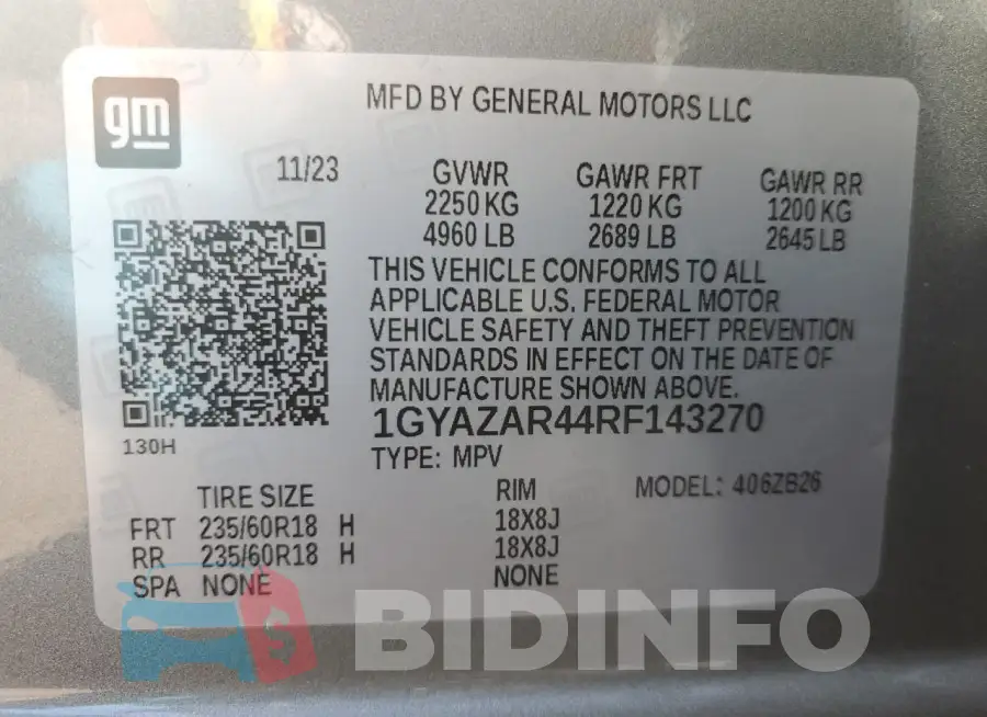1GYAZAR44RF143270 Photo# 12
