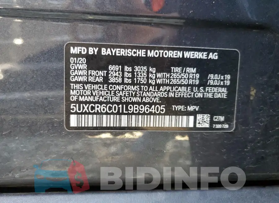 5UXCR6C01L9B96405 Photo# 13