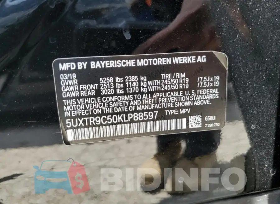 5UXTR9C50KLP88597 Photo# 13