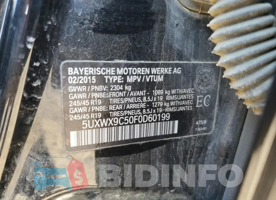 5UXWX9C50F0D60199 Photo# 13
