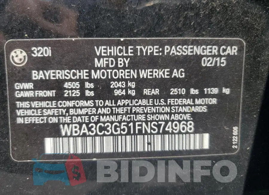 WBA3C3G51FNS74968 Photo# 12