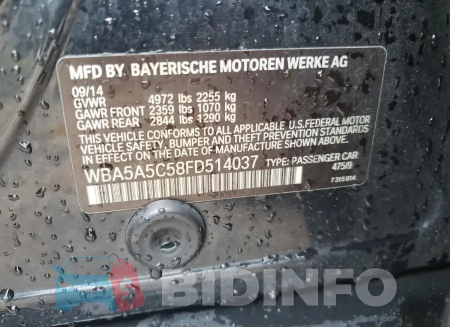 WBA5A5C58FD514037 Photo# 12