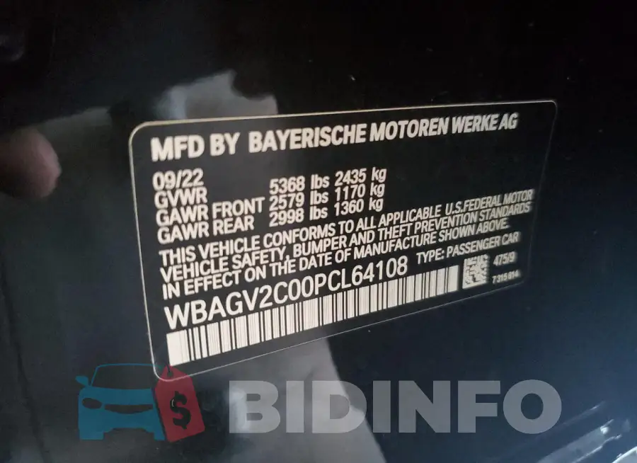 WBAGV2C00PCL64108 Photo# 12