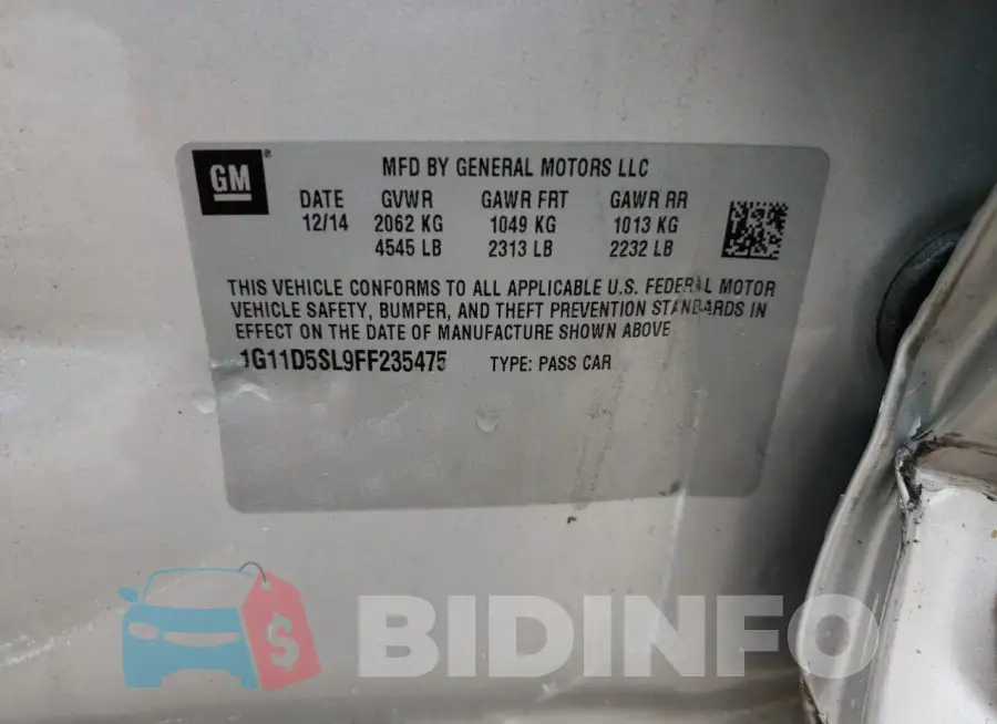 1G11D5SL9FF235475 Photo# 12
