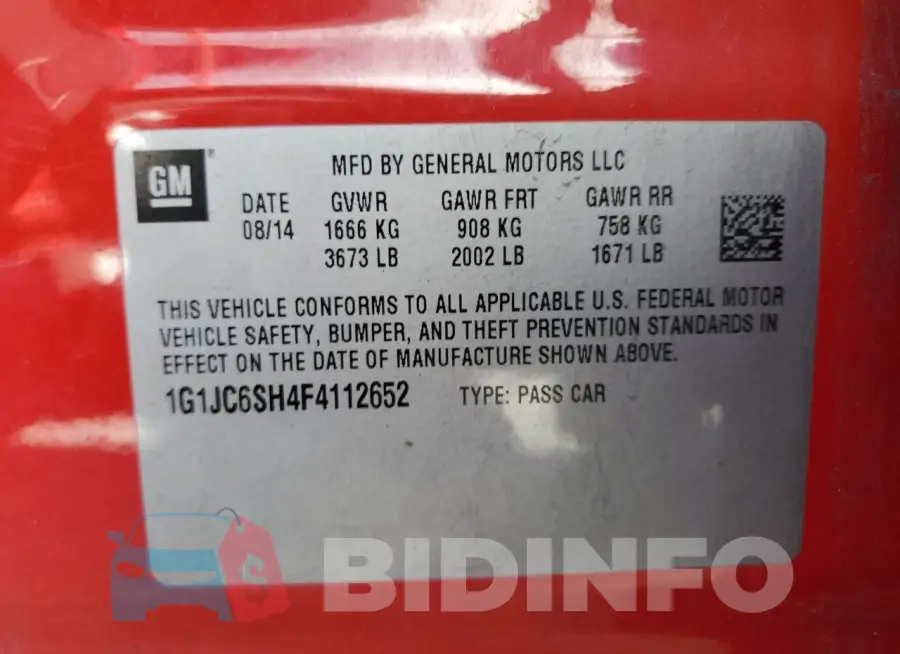 1G1JC6SH4F4112652 Photo# 12