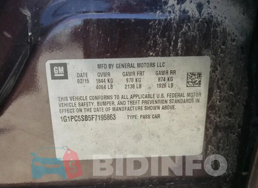 1G1PC5SB5F7195863 Photo# 12