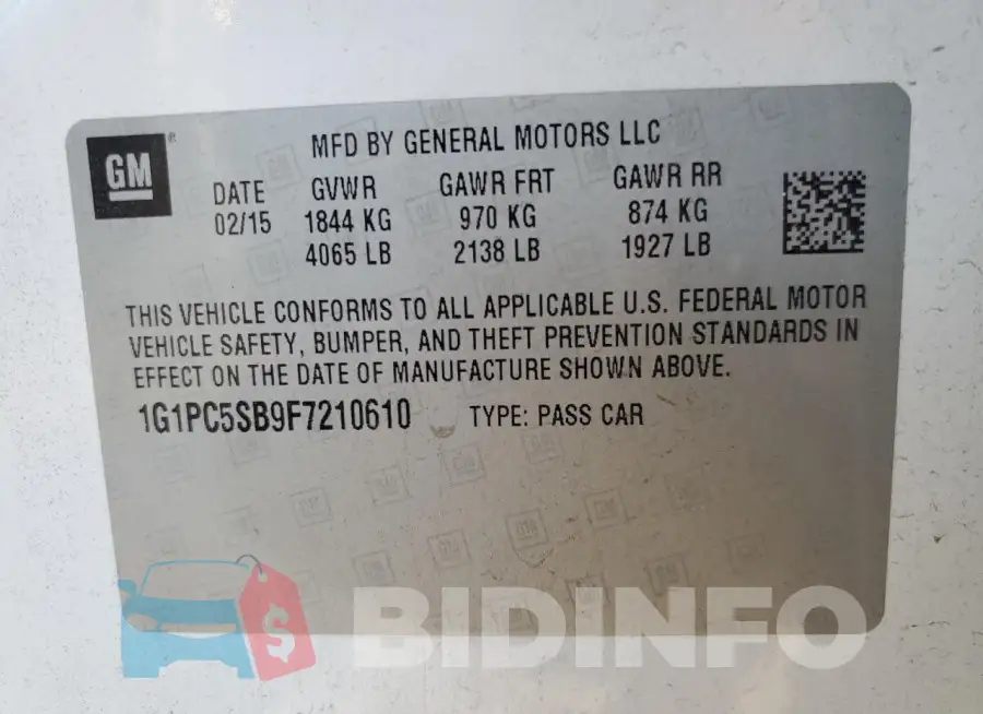 1G1PC5SB9F7210610 Photo# 12