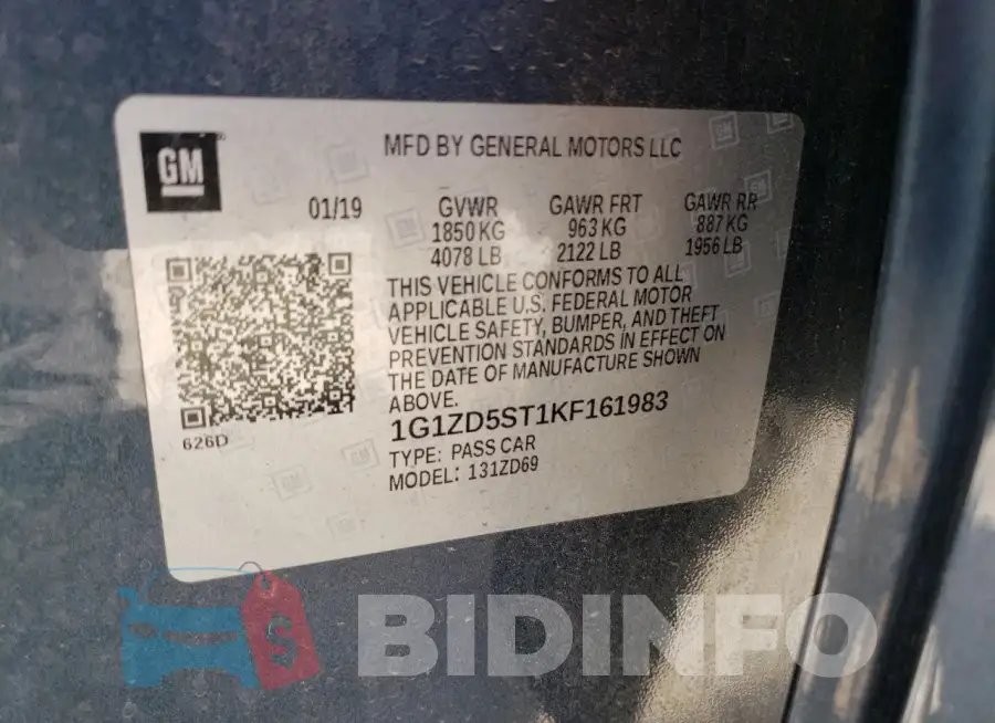 1G1ZD5ST1KF161983 Photo# 12