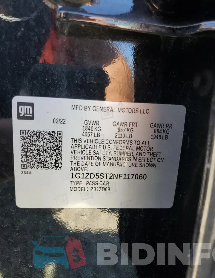 1G1ZD5ST2NF117060 Photo# 12