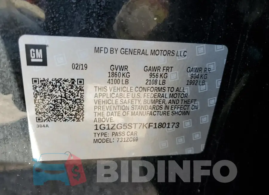 1G1ZG5ST7KF180173 Photo# 12