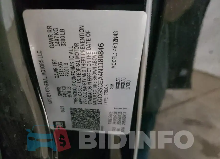 1GCGSCEA4N1189846 Photo# 12
