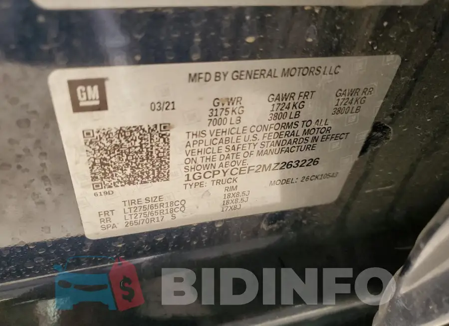 1GCPYCEF2MZ263226 Photo# 12