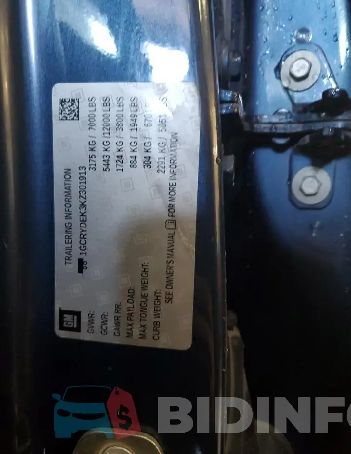 1GCRYDEK3KZ301913 Photo# 13