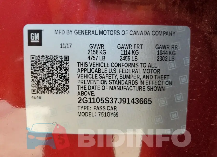 2G1105S37J9143665 Photo# 12