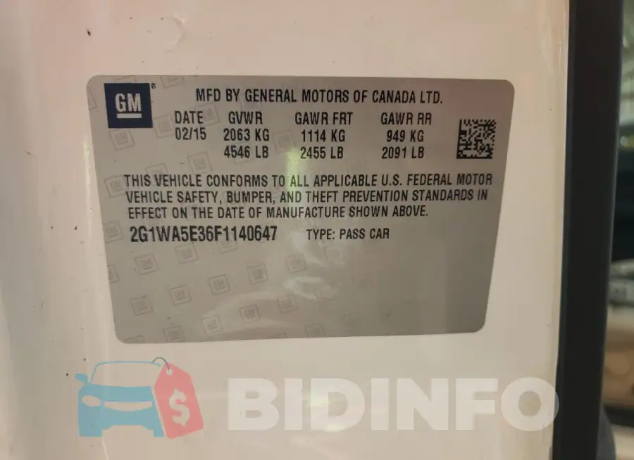 2G1WA5E36F1140647 Photo# 12