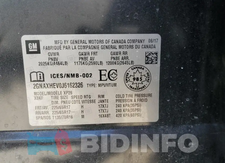 2GNAXHEV0J6162326 Photo# 13