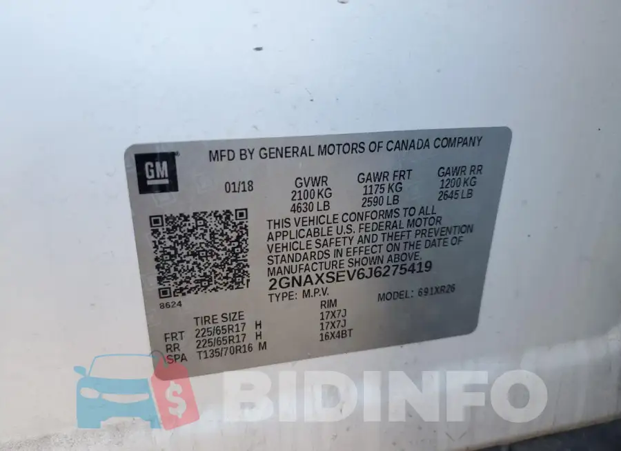 2GNAXSEV6J6275419 Photo# 12