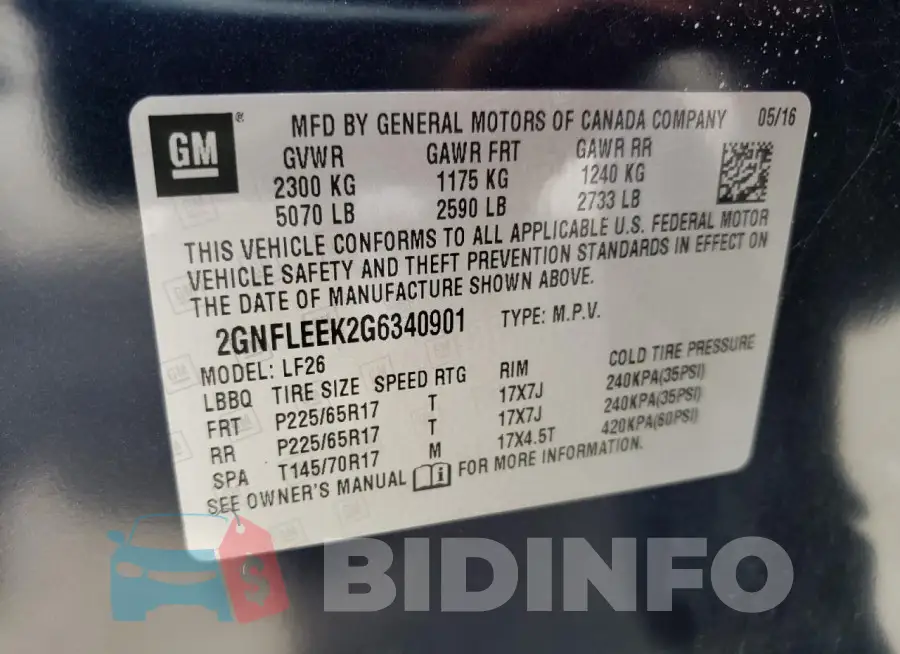 2GNFLEEK2G6340901 Photo# 13