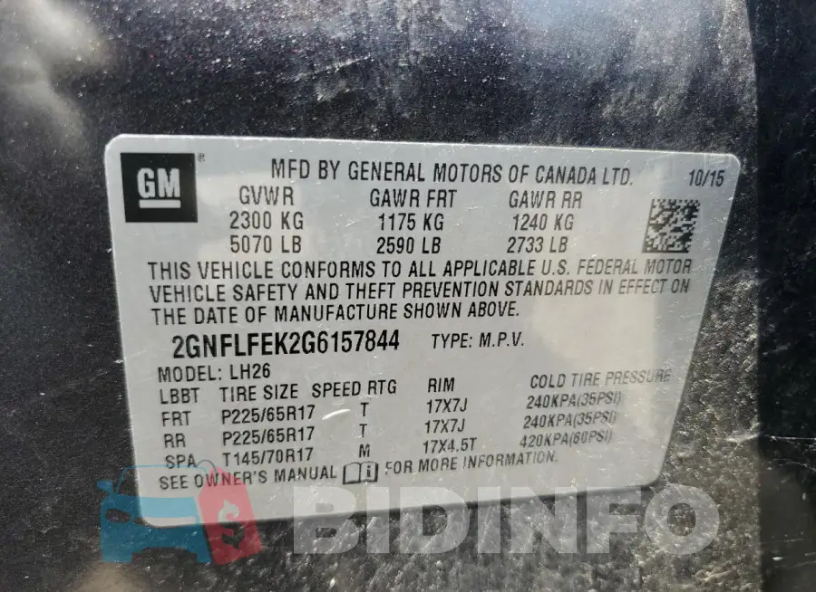 2GNFLFEK2G6157844 Photo# 12