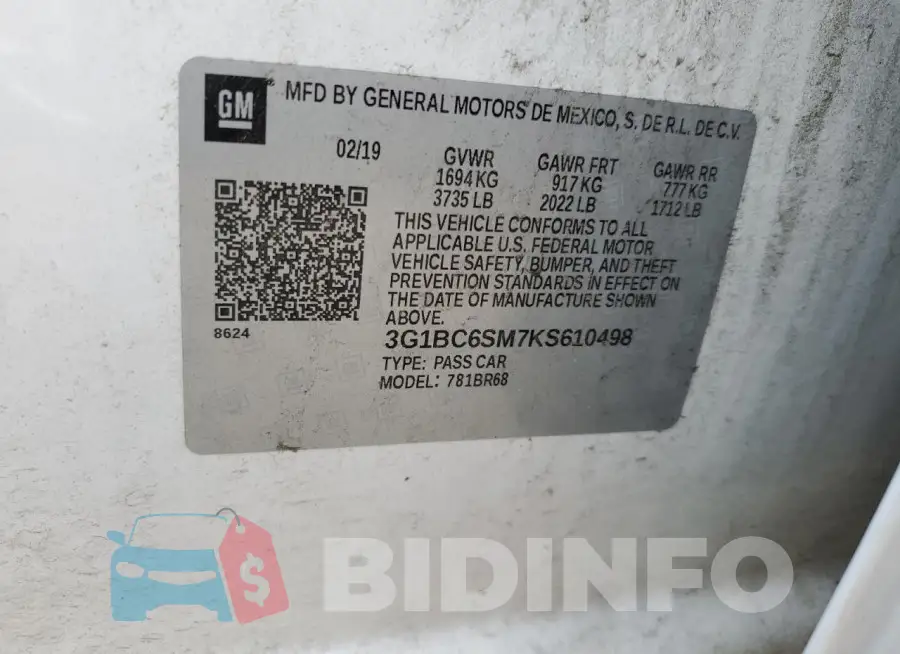 3G1BC6SM7KS610498 Photo# 12