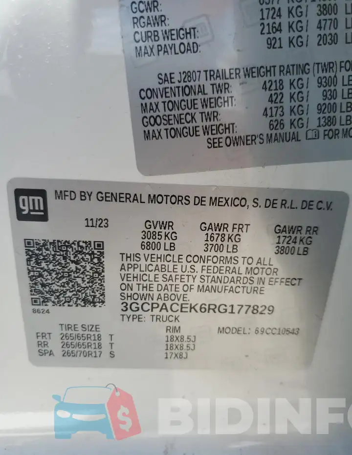 3GCPACEK6RG177829 Photo# 13