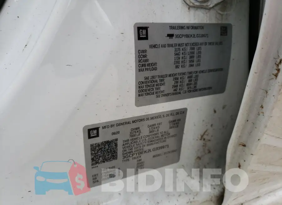 3GCPYBEK2LG339971 Photo# 12