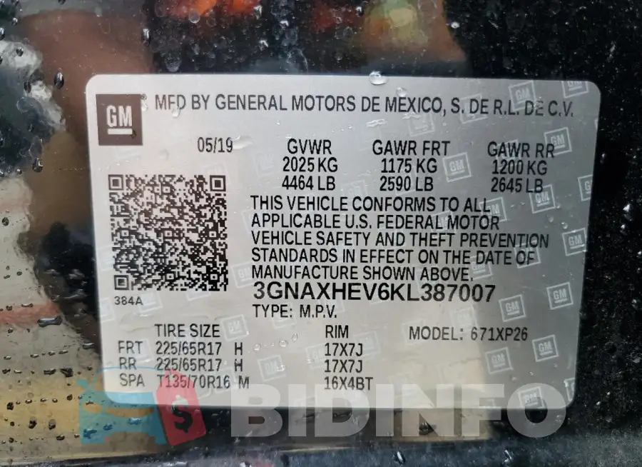 3GNAXHEV6KL387007 Photo# 12