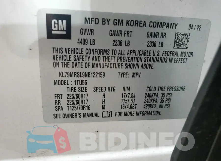 KL79MRSL9NB122159 Photo# 13