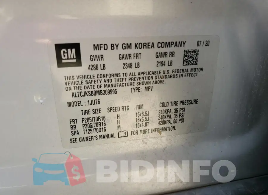 KL7CJKSB0MB309995 Photo# 13
