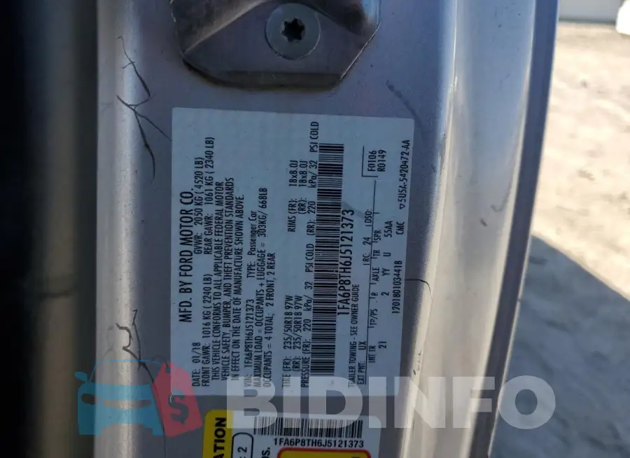 1FA6P8TH6J5121373 Photo# 13