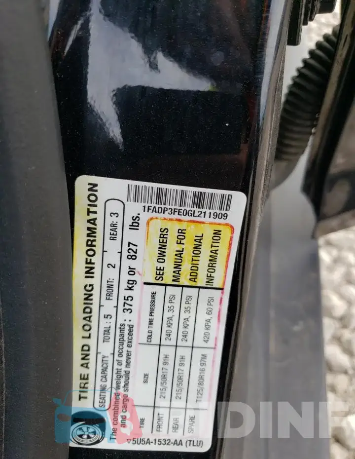 1FADP3FE0GL211909 Photo# 13