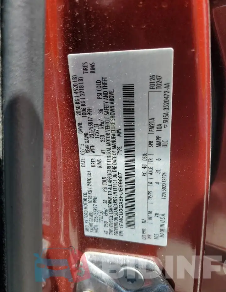 1FMCU0GX5FUB59887 Photo# 13