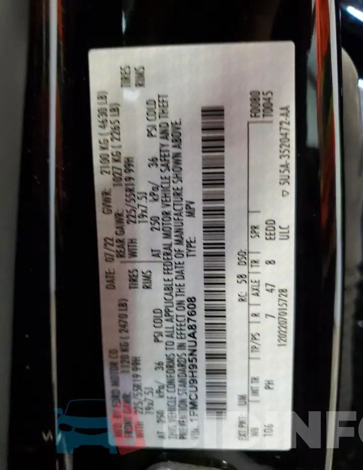 1FMCU9H95NUA87608 Photo# 13