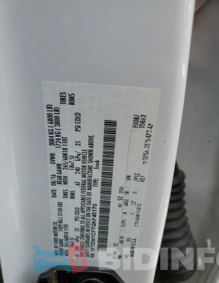 1FTEW1CF7GKF45170 Photo# 12