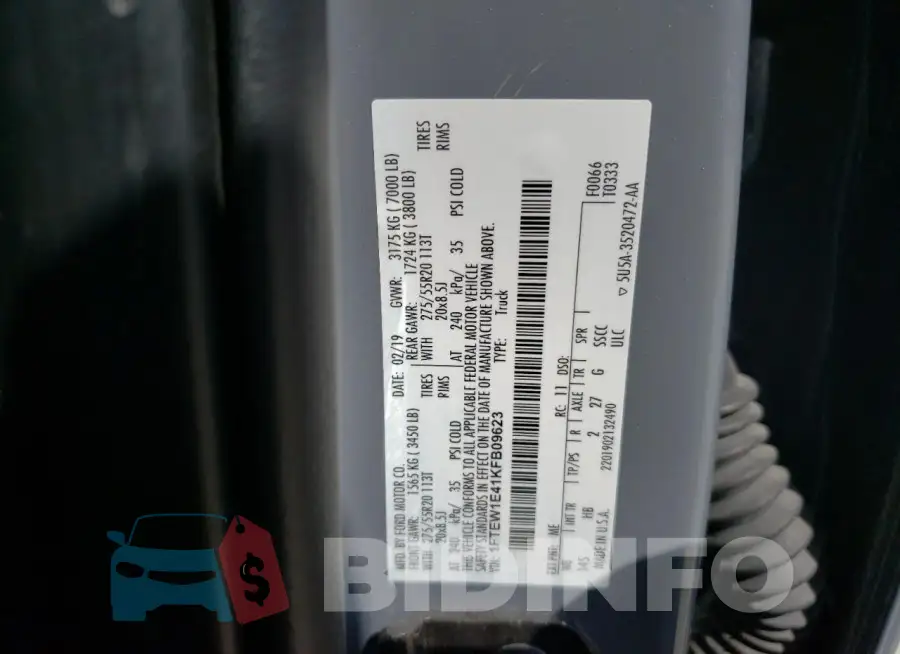 1FTEW1E41KFB09623 Photo# 12