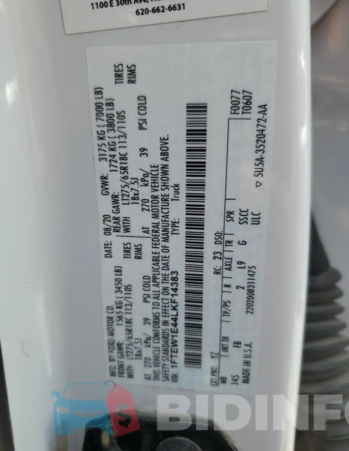 1FTEW1E44LKF14383 Photo# 12